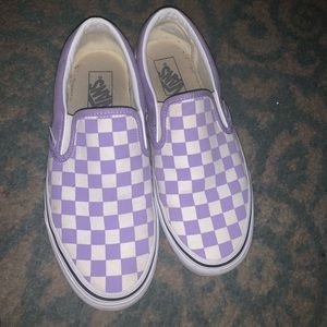 Vans slip-on checkerboard violet & white